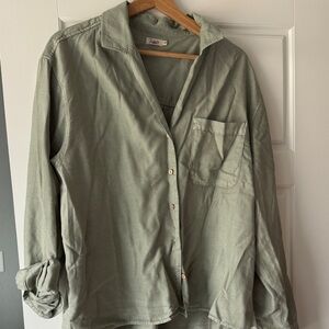 Faherty Light Olive Button-Up Shirt